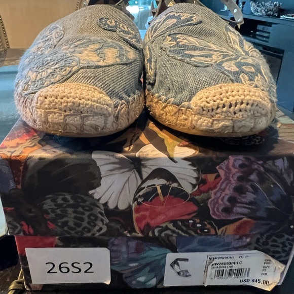 Authentic Valentino Garavani Denim Butterfly Espadrille - Picture 5 of 12